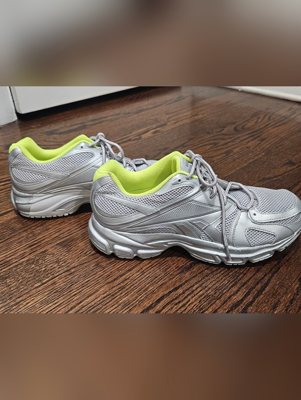 NEW Rare Vetements Silver Sneakers with Neon Lime Interior